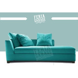 Sillon Sofa Divan Premium Placa Soft Chenille Patas Cromadas