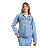 Campera Jean Mujer Rigido Oversize Clasico