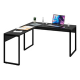 Mesa Escritório Em L Escrivaninha Office Industrial 150x150 Cor Preto