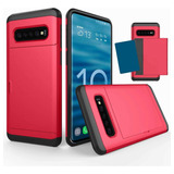 Funda Para Samsung Galaxy S10 Plus, Rojo/tarjetero/silicona