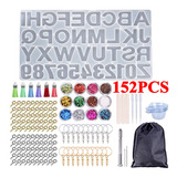 152 Unidades De Resinas Alphabet Mold Letters Keyrings Pres