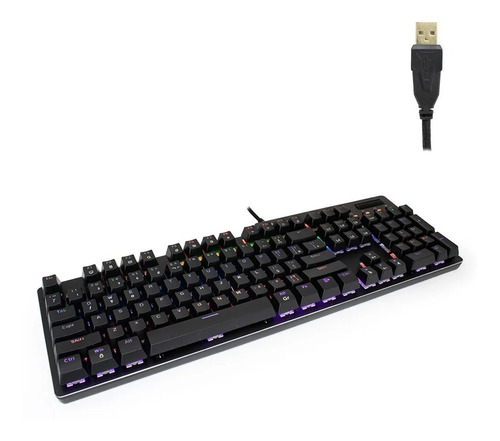 Teclado Gamer Mecânico Led Rainbow Knup Kp-tm004