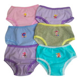 6 Pantaletas Niñas Colores Algodón Panties Calzón Tallas