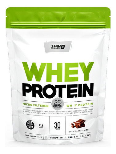 Star Nutrition Whey Protein 2 Lb 908g Sabor Chocolate Suizo