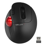 Delux Mouse Trackball Bluetooth, Mouse Ergonómico Inalámbric