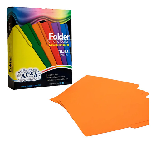 Folder Tamaño Carta Biodegradable Colores Intensos Apsa