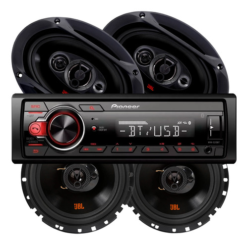 Estereo Pioneer Mvh-s215bt + Parlantes Jbl Flex 6x9 + 6 PuLG