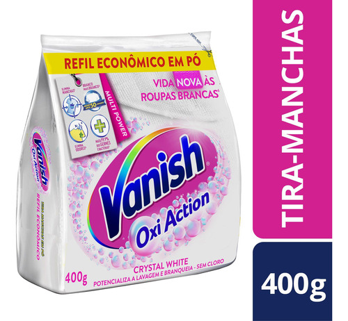 Tira Manchas Po Vanish Crystal White Oxi Action Refil 400g