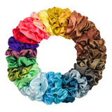 Pack 15 Scrunchies Ligas Satin Pelo Elasticas Cabello Donas 