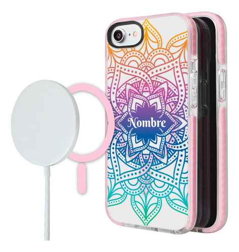 Funda Para iPhone Magsafe Mandala Personalizada Tu Nombre