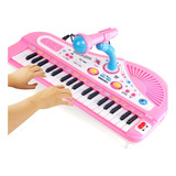 Piano Electrónico 37 Teclas Con Micrófono Para Niños Y Niñas