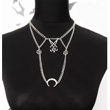 Collar Sigil Luna Y Pentagrama Cll1150