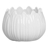 Cachepot Vaso Cerâmica  Esmaltado Branco  Para Plantas