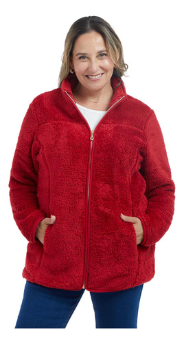 Polar Mujer Peludo Clásico Rojo Oscuro Fashion's Park