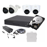 Kit 4 Camaras 8mp 4k Dvr Pentahibrido Microfono Accesorios