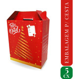Caixa Para Cesta De Natal Embalagem Com Alça 5 Cxs Full