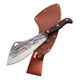 Cuchillo Vikingo Acero Profesional Carnicero Hacha + Funda