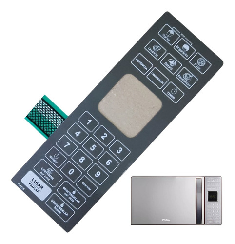 Membrana Teclado Microondas Philco Pme25 Pme 25 Espelhada 