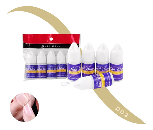 Pegamento X5 Nail Glue Para Uñas Postizas Tips Strass Gotero