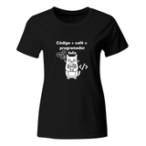 Playera Color Ic93. Meme: Codigo + Café = Programador Feliz