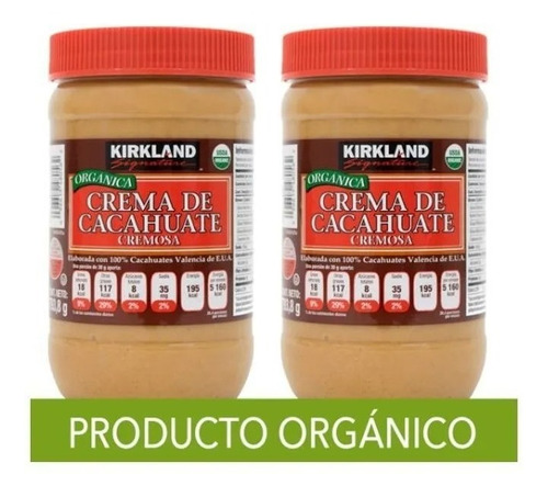 2 Pack Crema De Cacahuate Orgánica Kirkland 4 De 793g