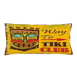 Ambesonne Tiki Bar Throw Pillow Cojín, Way To Tiki Club Dise