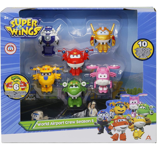 Super Wings World Airport 10 Pack Figura Transformable