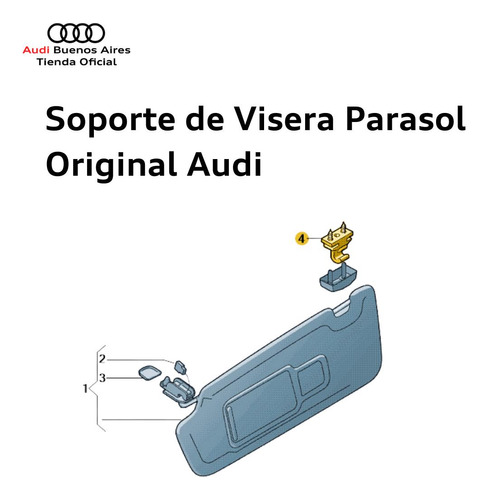 Soporte De Visera Parasol Audi Q5 2017 Al 2021 Foto 3