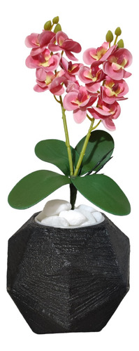 Arranjo Buque Flores Artificial + Vaso De Decoracao De Mesa