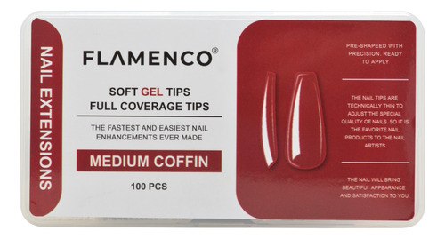 Tips Soft Gel Cobertura Completa Lisas  Flamenco 