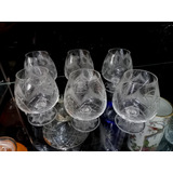 Manyantiques - Juego De 6 Copas De Coñac Fino Cristal 