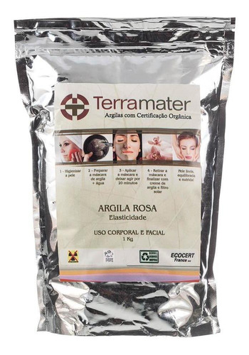 Máscara De Argila Rosa Orgânica 1kg - Terramater