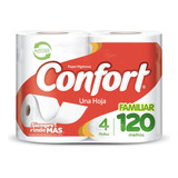 Papel Higienico Confort Formato Familiar 120 Mts 4 Rollos