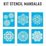 Kit 10 Stencil Mandalas Médio Decoração Pintura Artesanatos
