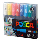 Marcadores Posca 1m Set 8 Colores Basicos