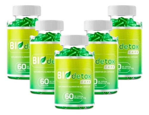 Kit 5 Bio Detox Antioxidante Natural Queima Gordura Slim Fit