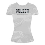 Camiseta Baby Look Branca Pulsação Dry Fit Academia Pulser