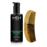 Kit Condicionador Para Barba + Pente De Madeira Pura Menspa