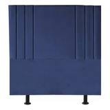 Cabeceira Estofada Grécia Solteiro 110cm Suede Azul + Frame