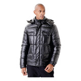 Campera Hombre Puffer Inflada Importada Impermeable Capucha 