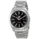 Reloj Automático Para Hombre Seiko Snkl45 5-7s Color De La Correa Plateado Color Del Bisel Plateado Color Del Fondo Negro