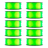 Kit De 10 Rollos De Hilo Para Pesca 0.5 Mm Grosor, 100 M C/u Color Verde