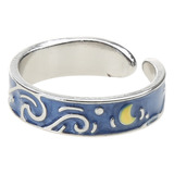 (1 #mold) Anillos Van Gogh Starry For Sky S925 Chapados En P