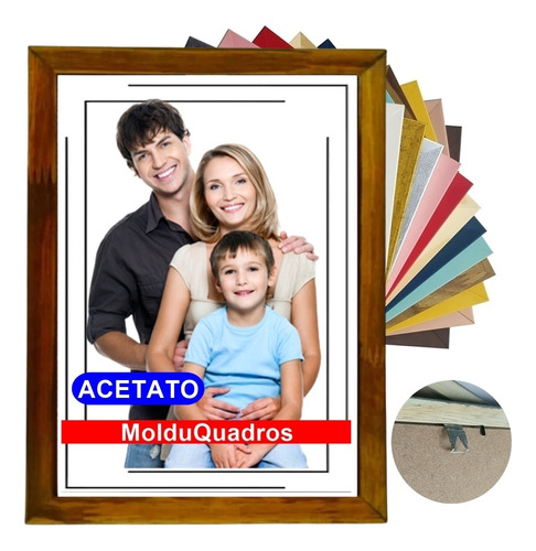 Moldura Quadro A3 30x42 Com Acetato Madeira Laqueada Premium