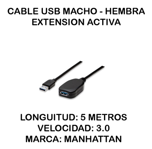 Cable Manhattan Extension Usb 3.0 Activa M A H 150712 /v /vc