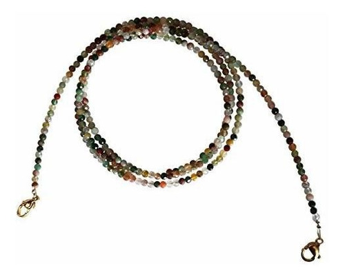 Cadena Para Lentes - Genuine Faceted Natural Gem Round Beads
