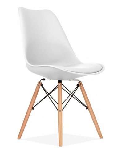 Set 4 Silla Tulip Eames Dsw Almohadon Patas Madera