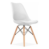 Set 4 Silla Tulip Eames Dsw Almohadon Patas Madera