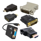 Kit Adaptadores De Vídeo Dvi Mini Micro Hdmi Vga Placa Vídeo