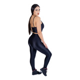 Kit Top Alça + Calça Legging Cós Reto Feminino Fitness 